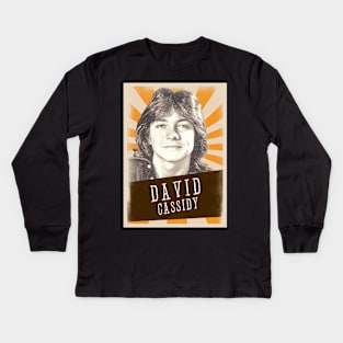 Vintage Aesthetic David Cassidy 80s Kids Long Sleeve T-Shirt